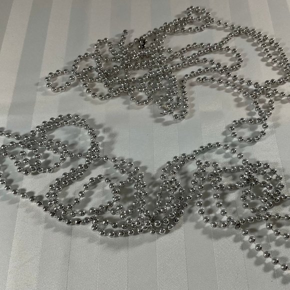 🏡 5/$25 - Vintage Silver Beaded Garland x2 - Picture 1 of 2